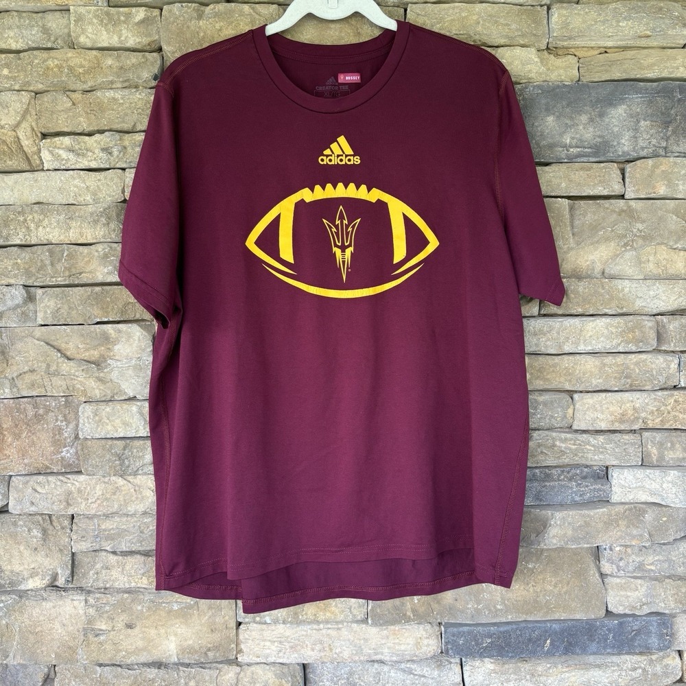 Arizona State Sun Devils T Shirt Men's Size Xl Adidas Ultimate Tee Red/Maroon
